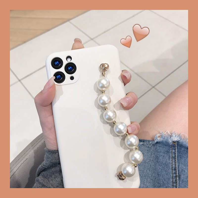 vivo 1808 1811 1820 1812 1807 1817 1801 1819 1806 1818 1816 1802 1814 1804 1805 1851 1815 White Pearl Bracelet Chain retro mobile phone fashion bracelet TPU silicone soft shell anti shedding mobile phone case