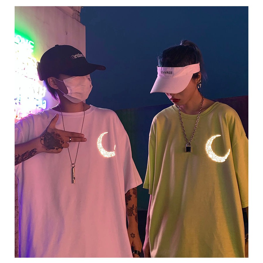 Áo thun Stee Phản Quang MOON PART 2 Họa tiết Unisex