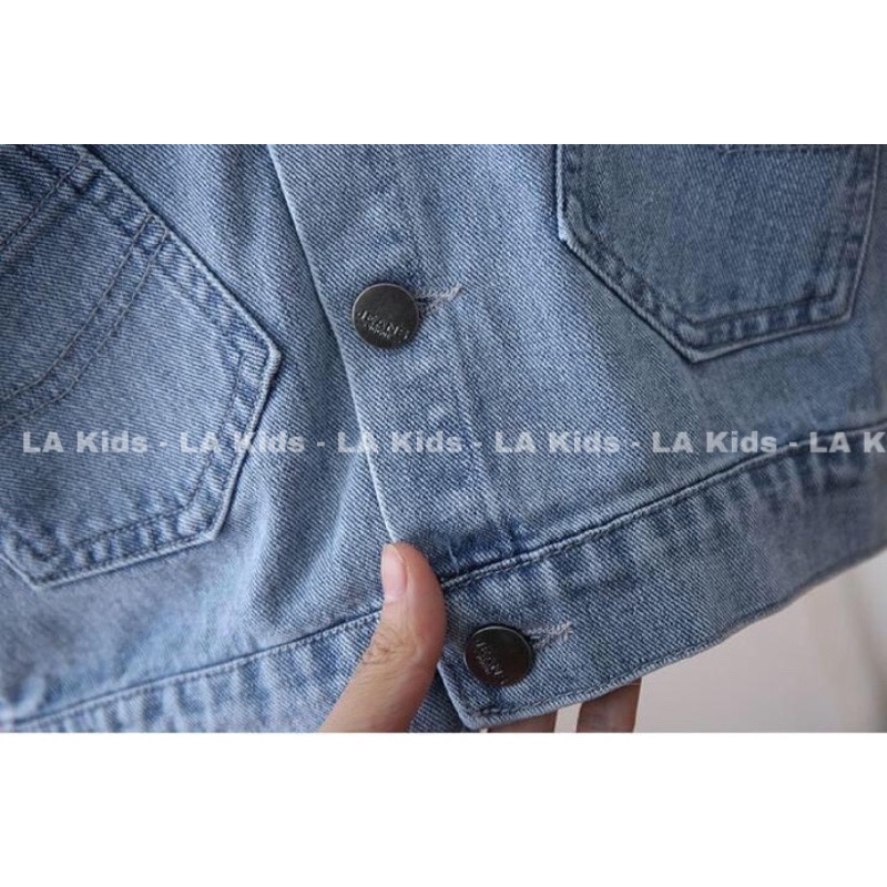 (jean baby) áo khoác bò mềm cho bé trai,bé gái(15-35kg)