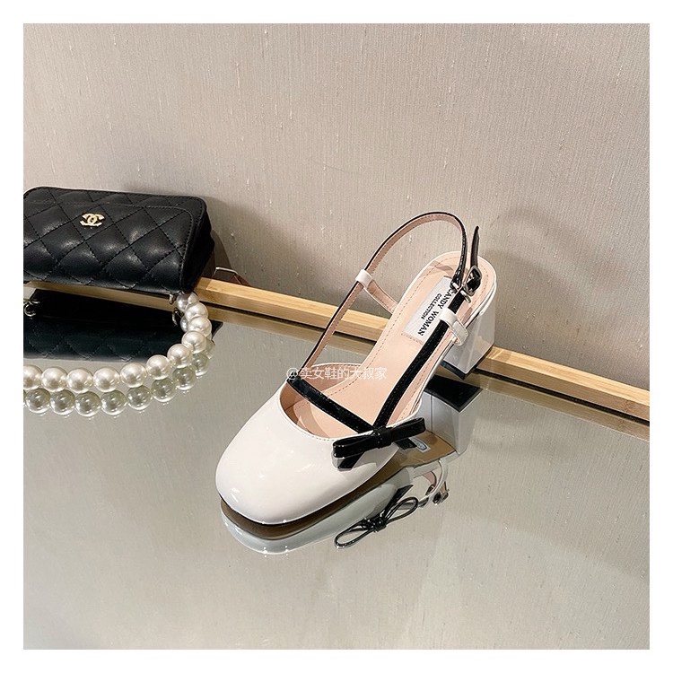 Sandal cao gót Miu Miu nơ nhỏ gót vuông 7p