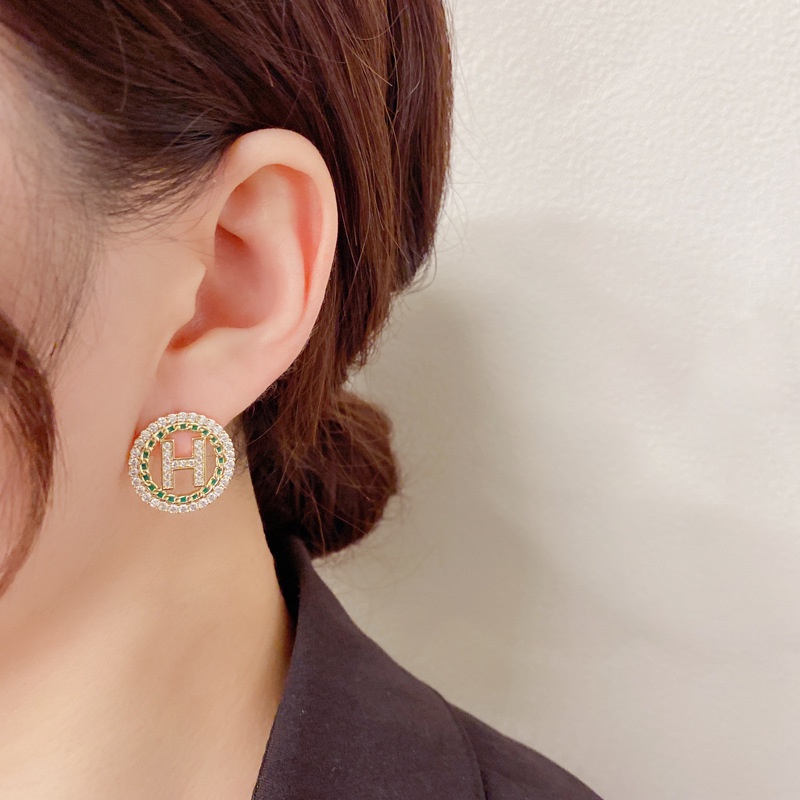 Bông Tai Hình Chữ H Đính Đá Toàn Diện Thời Trang Cho Nữ 2022