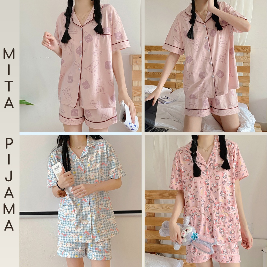 Đồ mặc nhà nữ pijama đẹp thun sữa cao cấp mát mẻ tay ngắn họa tiết siêu cute dễ thương - CTN4