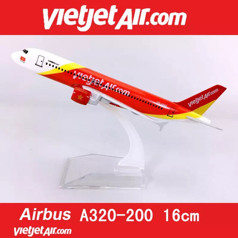 Mô hình máy bay Vietjet air 16cm