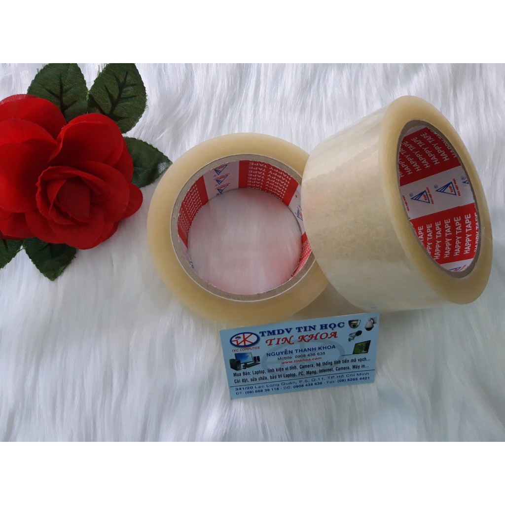 Cây 6 cuộn Băng keo trong dán thùng loại 48mm 100YD (dày, dai 100YD, 1200gr)