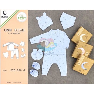 (Tuyển sỉ,ctv) Set quà tặng MOON được làm từ vải Petit cho bé sơ sinh 0-3M
