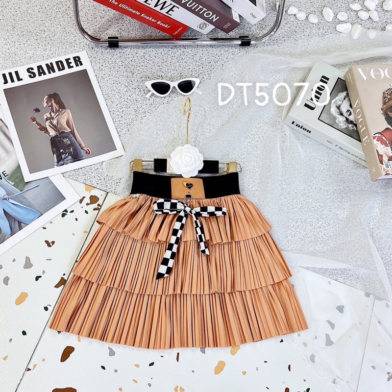 Chân váy xếp ly 3 tầng size đại cho bé gái