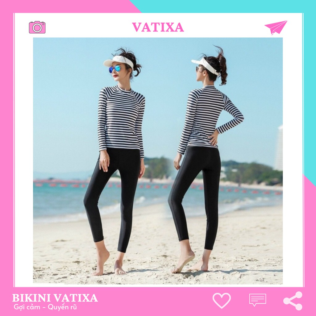 Bikini đồ bơi tay dài quần dài đi bơi đi biển đẹp VATIXA BKN57