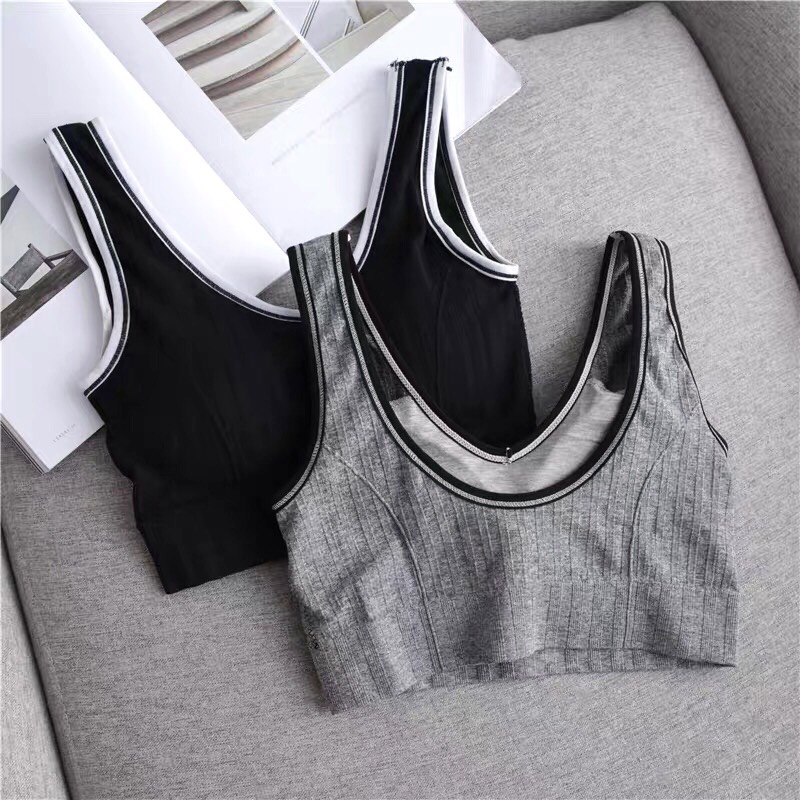 Áo Bra Tập Gym Thể Thao Cổ Tim Viền Croptop Co Giãn Có Đệm Ngực PINK BOUTIQUE