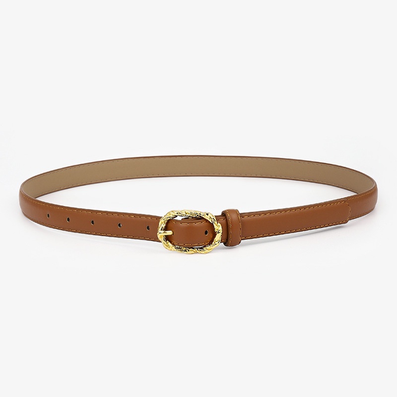 Thắt Lưng Màu Trơn Có Khóa Màu Vàng Kim Thời Trang Cao Cấp Phong Cách Nhật Bản Cho Nữ