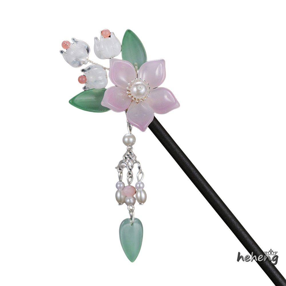 Trâm Cài Tóc Bằng Gỗ Đính Hoa Tua Rua Phong Cách Trung Hoa Cổ Điển Ngọt Ngào Dành Cho Sườn Xám