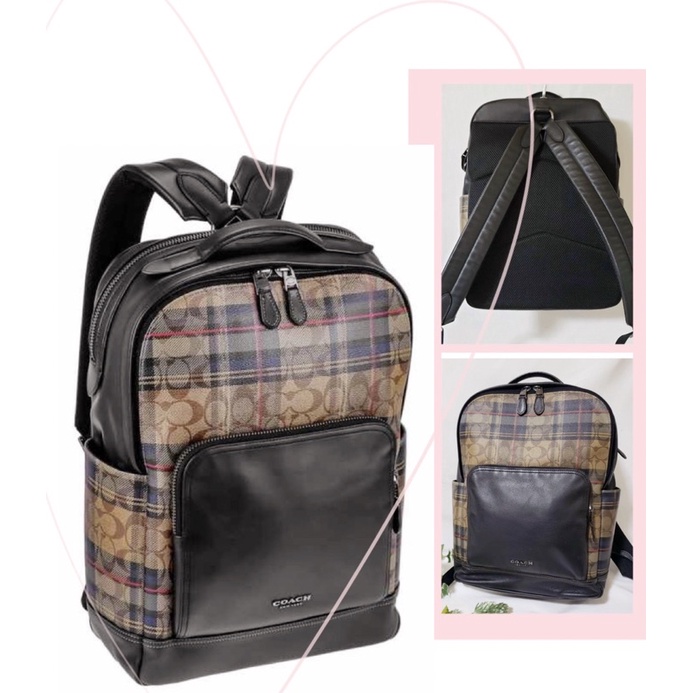 TNS - Balo nam form vuông vừa laptop siêu hottrend Graham backpack-chất da cao cấp-caro nâu phối siêu đẹp