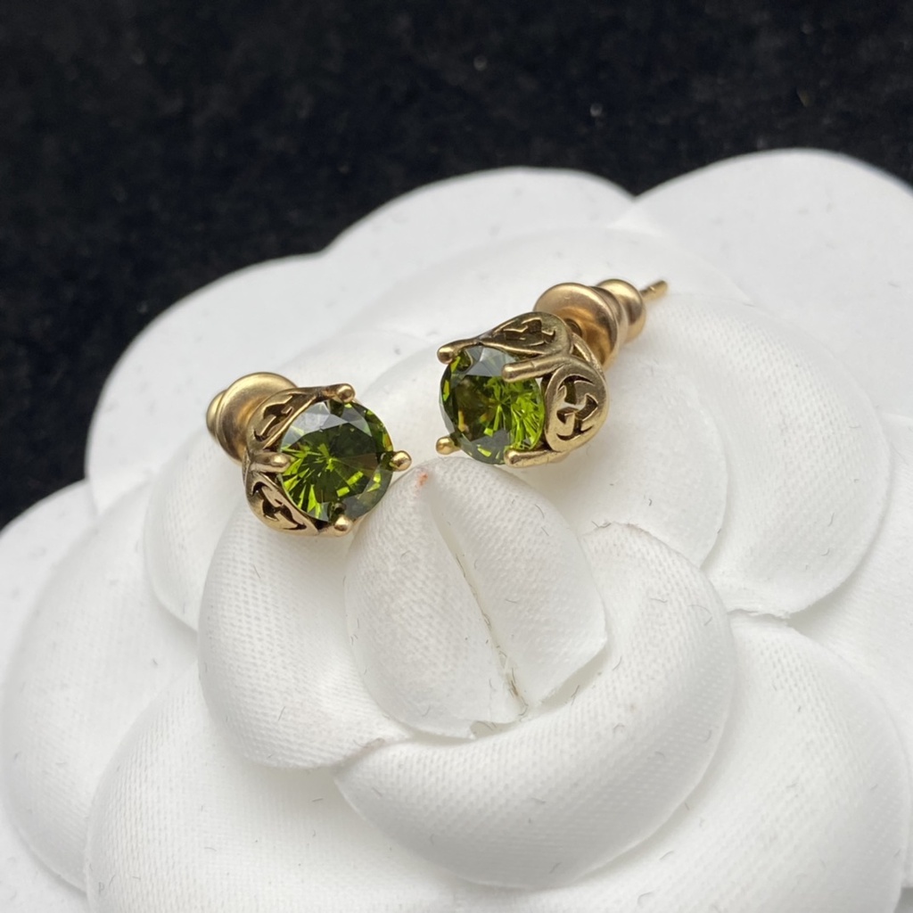 Bông Tai Chữ G Đính Đá Phong Cách Retro Thời Trang 2022