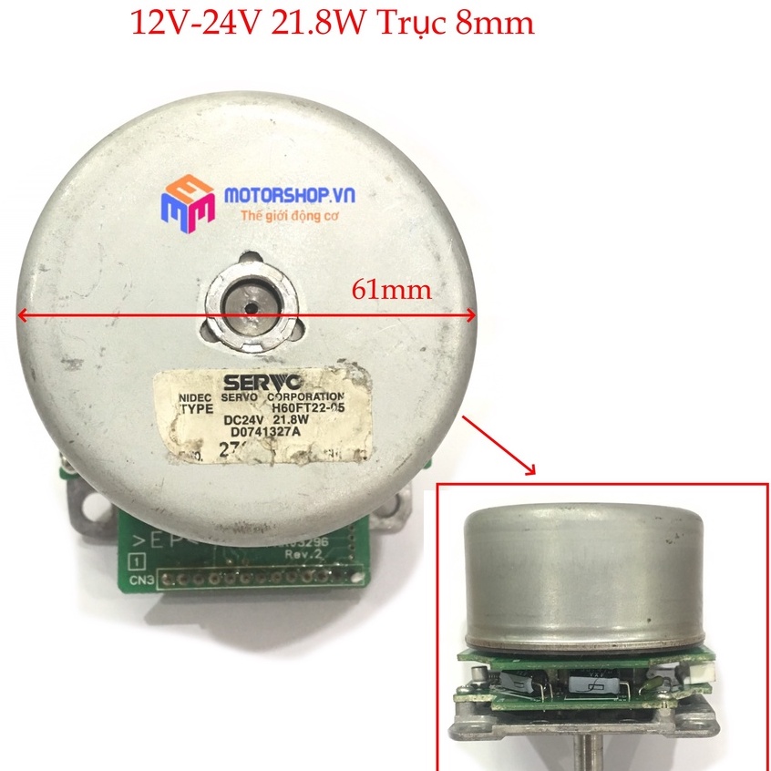 MTS ĐỘNG CƠ MẠCH 2 TẦNG BRUSHLESS KHÔNG CHỔI THAN CHẾ QUẠT 13V-24V 21.8W TRỤC 8MM