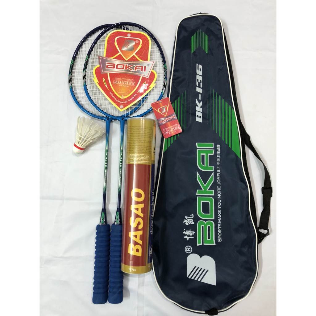 combo bộ 2 cây Vợt Cầu Lông BOKAI ( BK -136 ) - Tặng ngay hộp Cầu Ba Sao 10 quả
