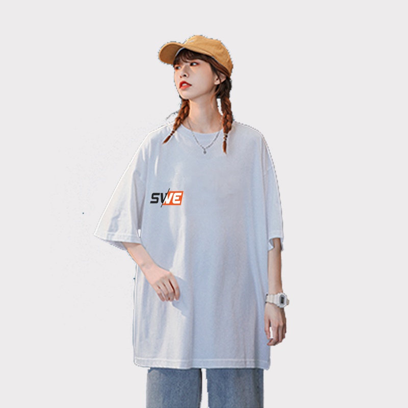 Áo Thun Tay Lỡ SWE Nam Nữ Unisex Form Rộng Chất Vải Cotton Áo Phông Tay Lỡ Cổ Tròn | BigBuy360 - bigbuy360.vn