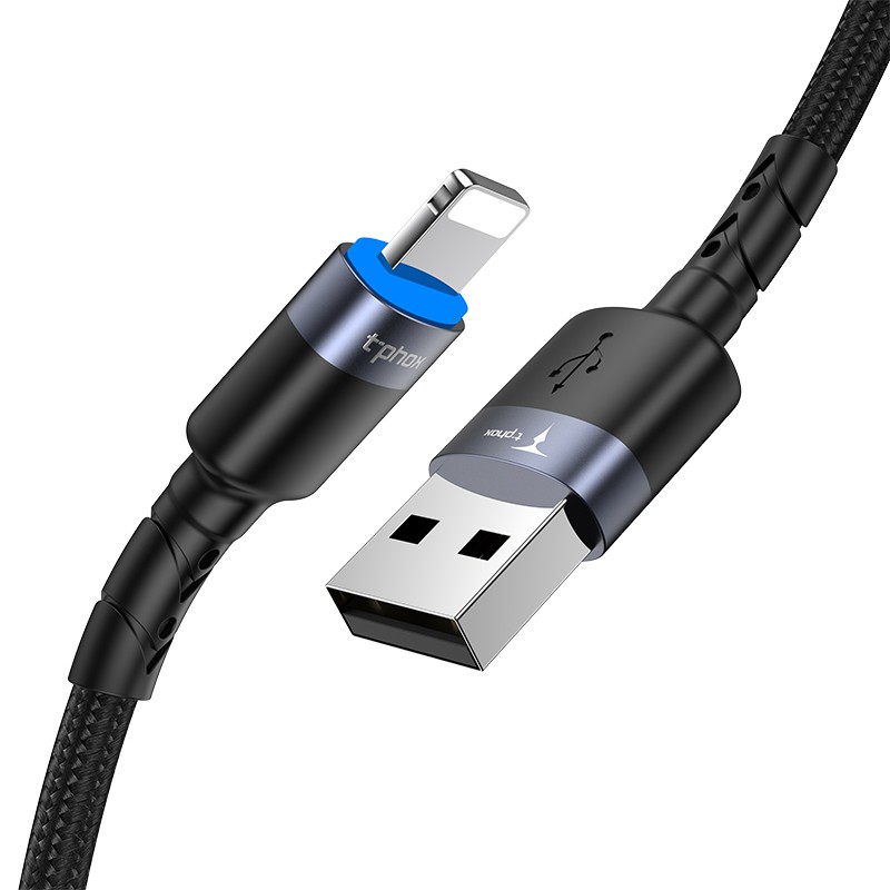 Cáp Lightning Hỗ Trợ Sạc Nhanh 3a Cổng Usb Chất Liệu Hợp Kim Nhôm Dài 1.2m Cho Iphone