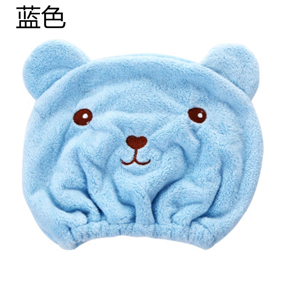 Cute Bear Dry Hair Cap Shower Cap Bath Towel Strong Absorbing Drying Long Velvet Ultra-Soft