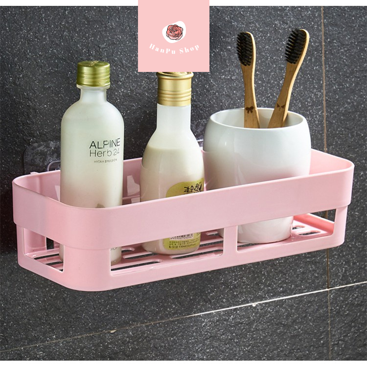 KHAY KỆ NHỰA DÁN TƯỜNG ĐỂ ĐỒ HÌNH CHỮ NHẬT