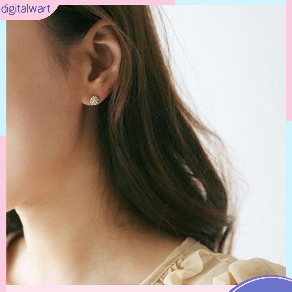 Khuyên Tai Tròn Đính Đá Thời Trang Thanh Lịch Dành Cho Nữ