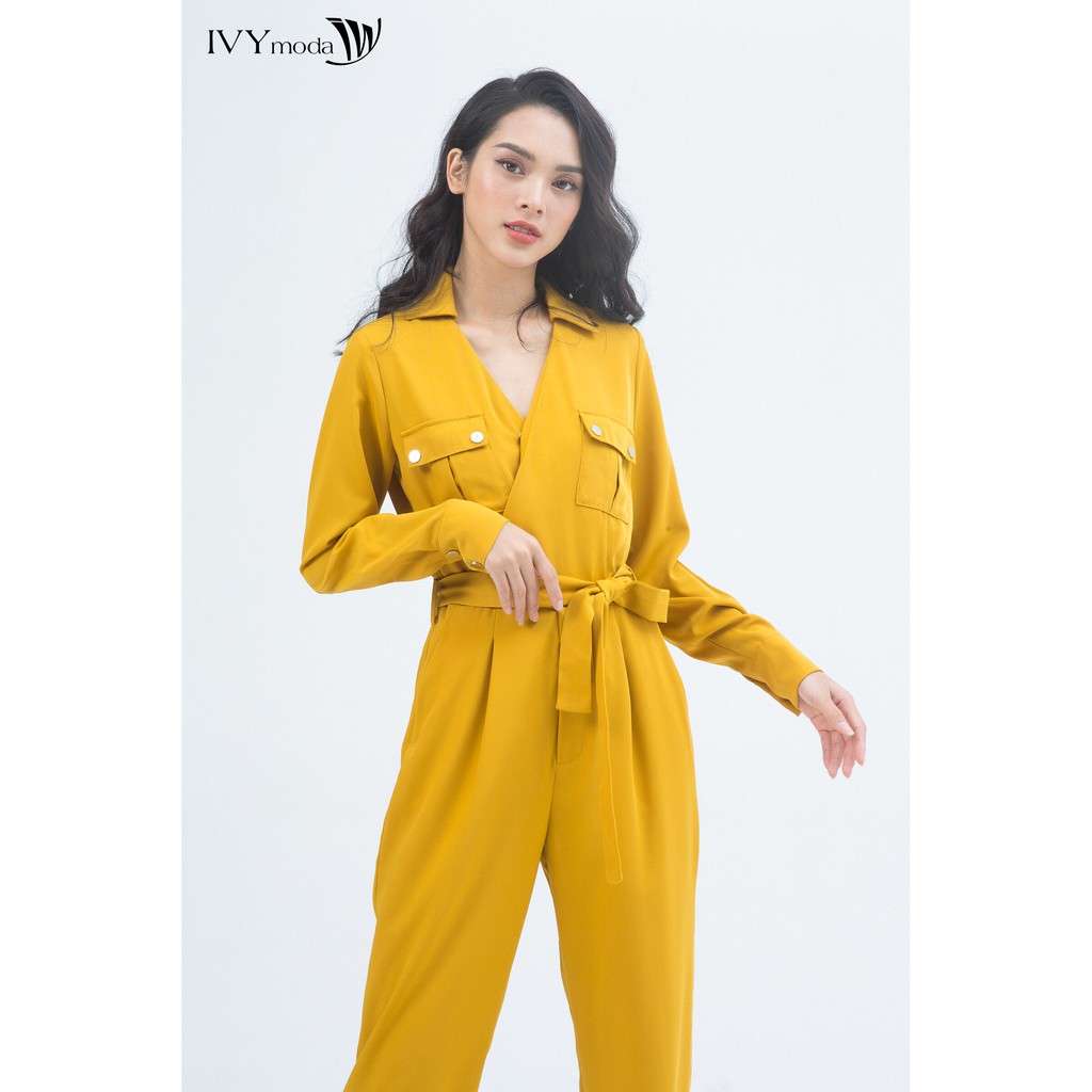 Áo liền quần nữ kèm thắt lưng IVY moda MS 18B7645