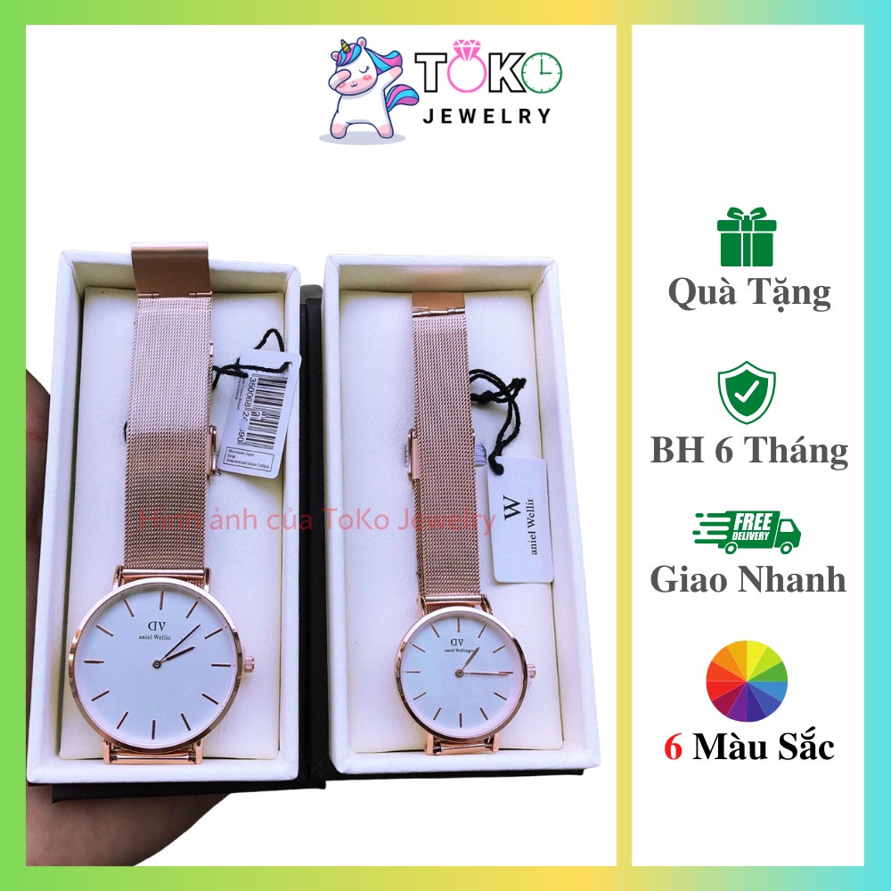 Đồng hồ nam nữ chính hãng DVV dây thép không gỉ mặt kính chóng trầy đủ 2 size cho các cặp đôi thích sang trọng trẻ trung