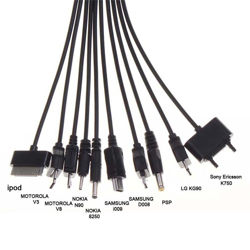 Dây cáp dữ liệu đa năng thiết kế 10 trong 1 dành cho điện thoại