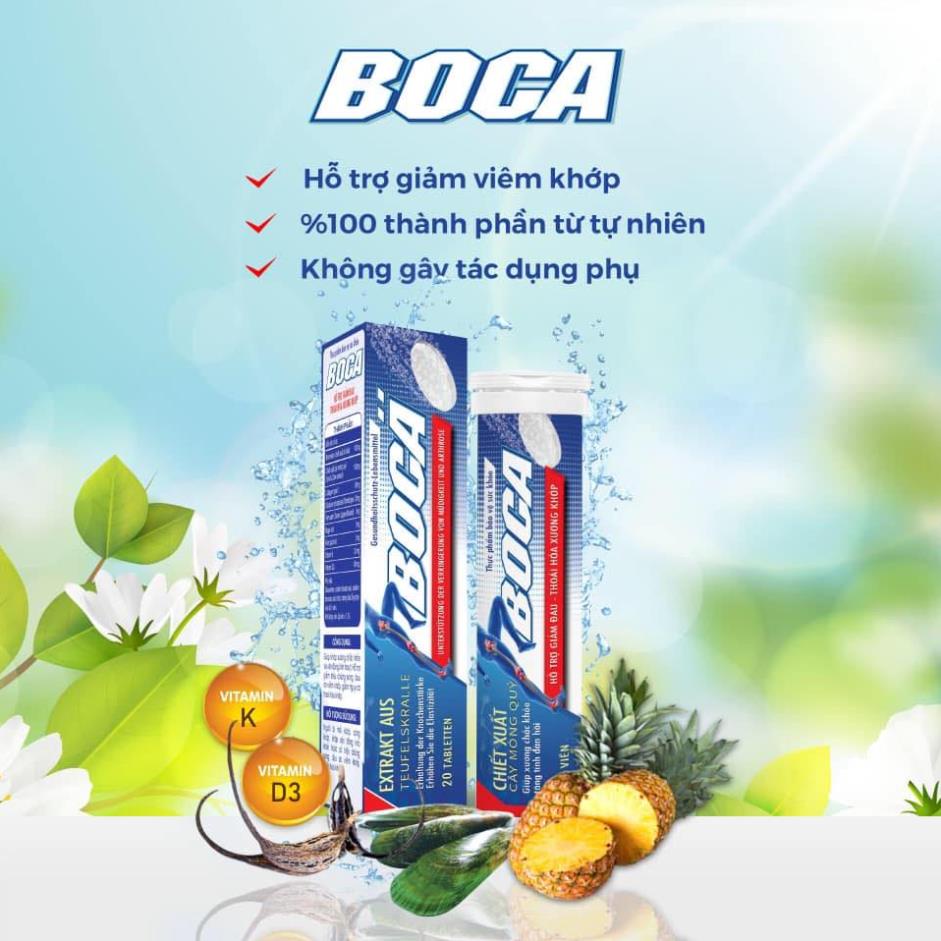 Viên sủi BOCA - Giảm đau nhức xương khớp, thoái hóa khớp, đốt sống cổ 20 viên