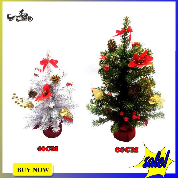 Cây thông noel mini để bàn kèm phụ kiện trang trí gắn sẵn siêu đáng yêu phù hợp để bàn, phòng ngủ, kệ tủ....