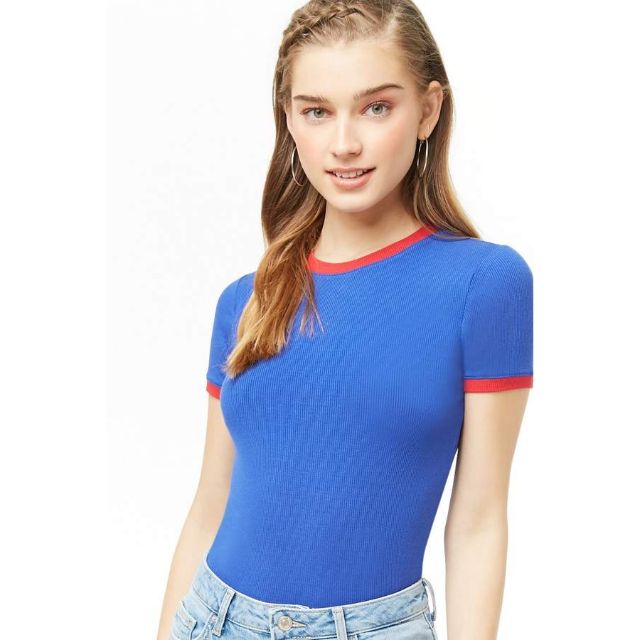 Áo thun nữ F21 Ribbed Ringer Tee