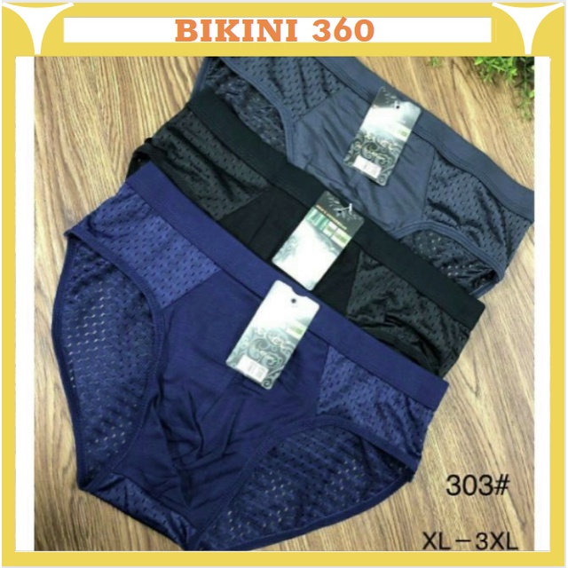 Quần sịp nam chéo tam giác lưới thông hơi XUẤT NHẬT  loại sịp chéo cho nam cạp to big size 2xl 3xl chất đẹp thông thoáng