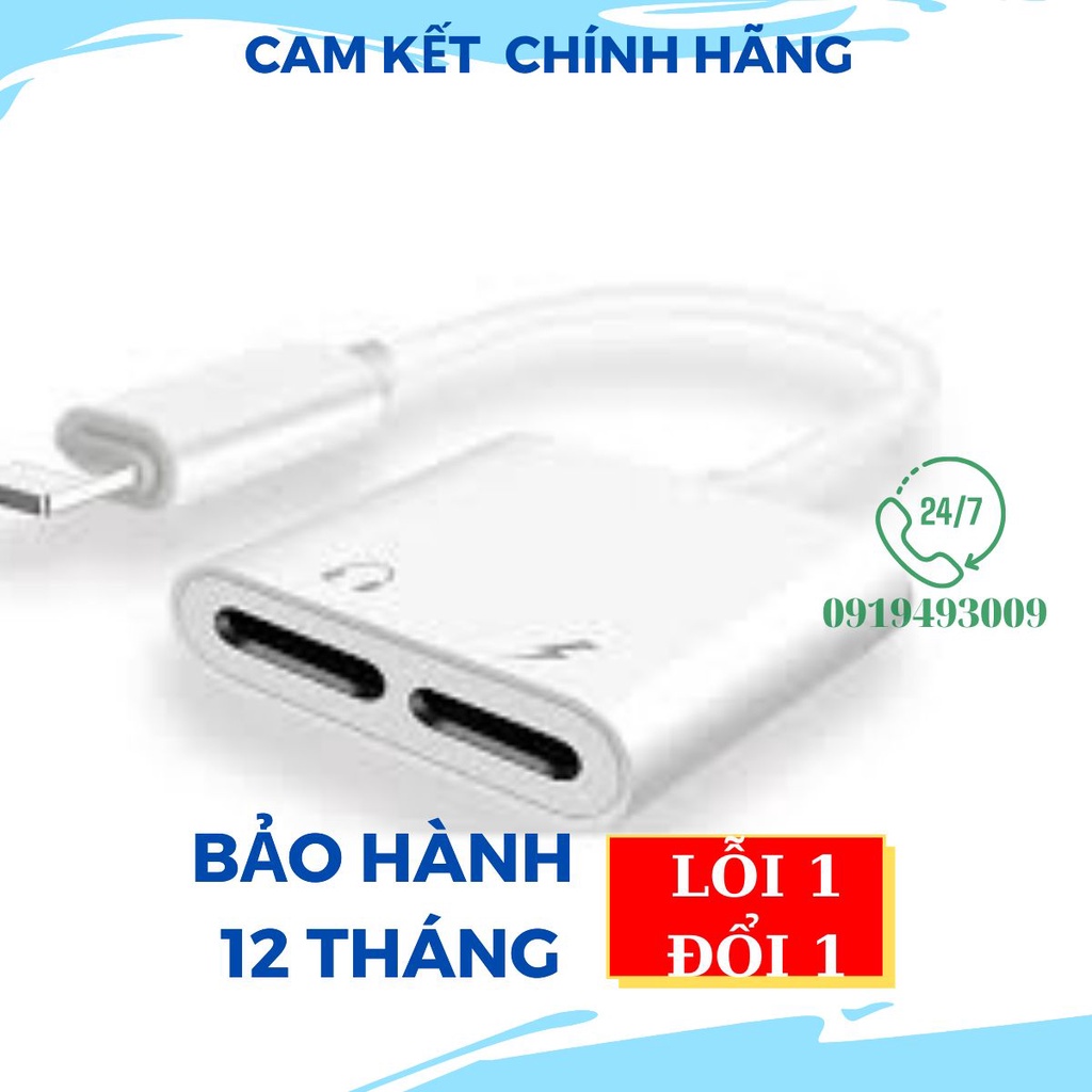 Jack chuyển đổi tai nghe iphone 2 đầu vừa nghe vừa sạc Có Kết Nối Bluetooth kết nối cực nhanh CHÍNH HÃNG BH 1 NĂM