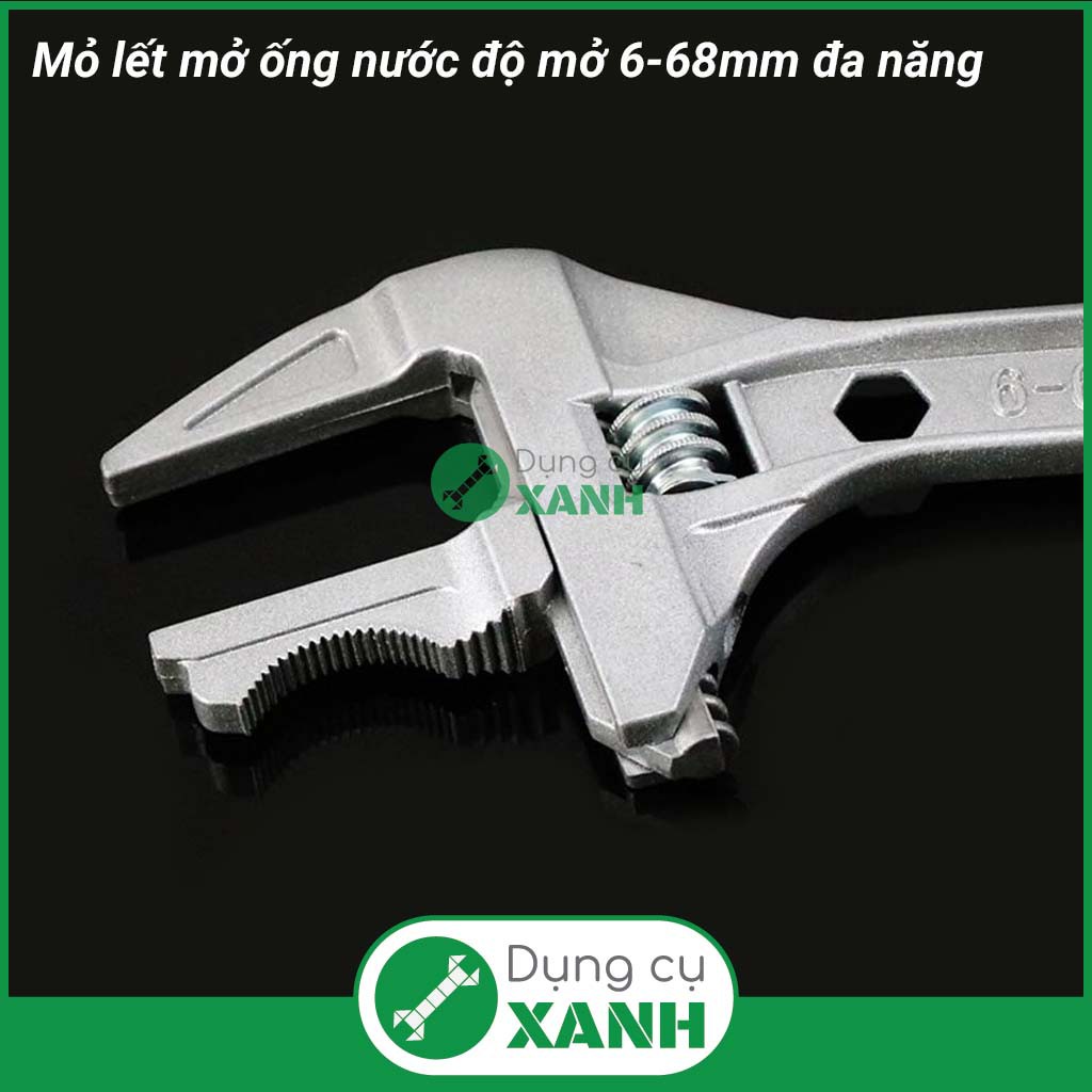 Mỏ lết ngắn vòm miệng lưỡi răng cưa độ mở lớn từ 6-68mm