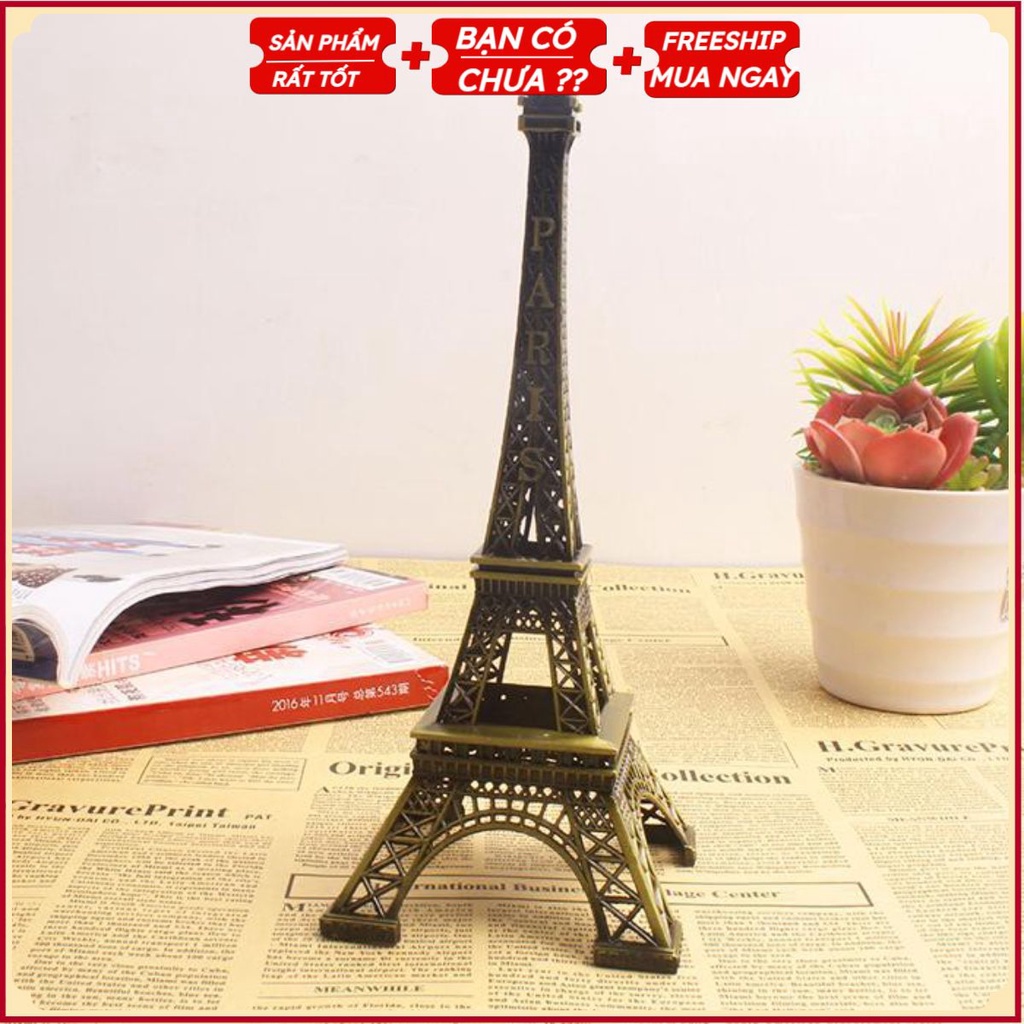 Tháp Eiffel Hợp Kim Mạ Đồng Cỡ Đại 25-32cm