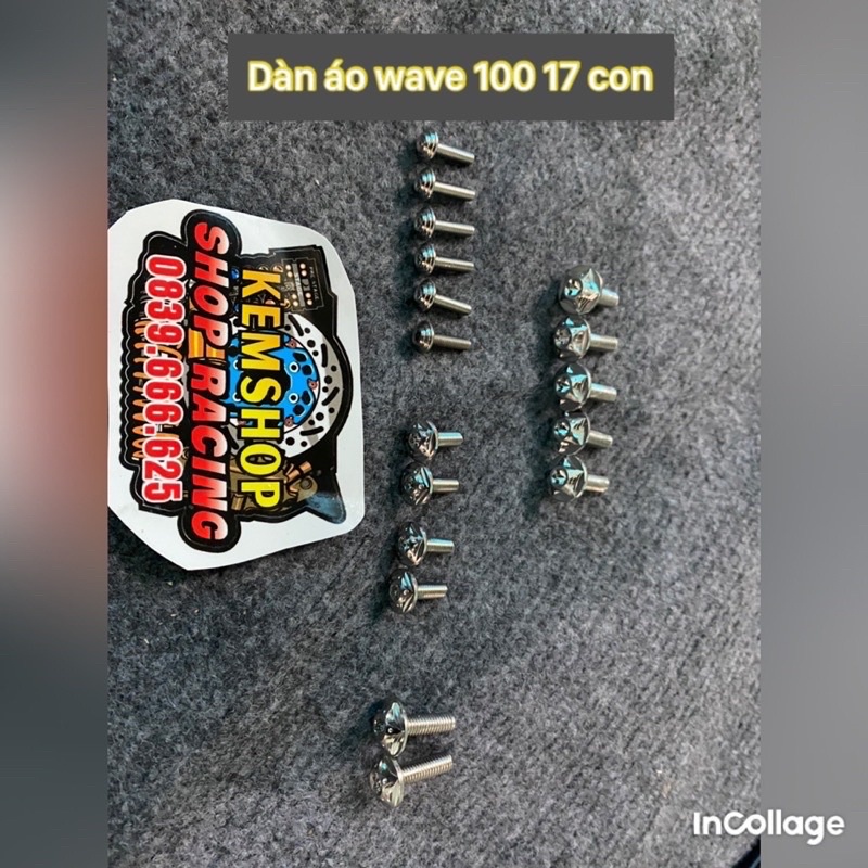 Full Bộ Ốc Dàn Áo inox 304 Salaya Wave 100/110