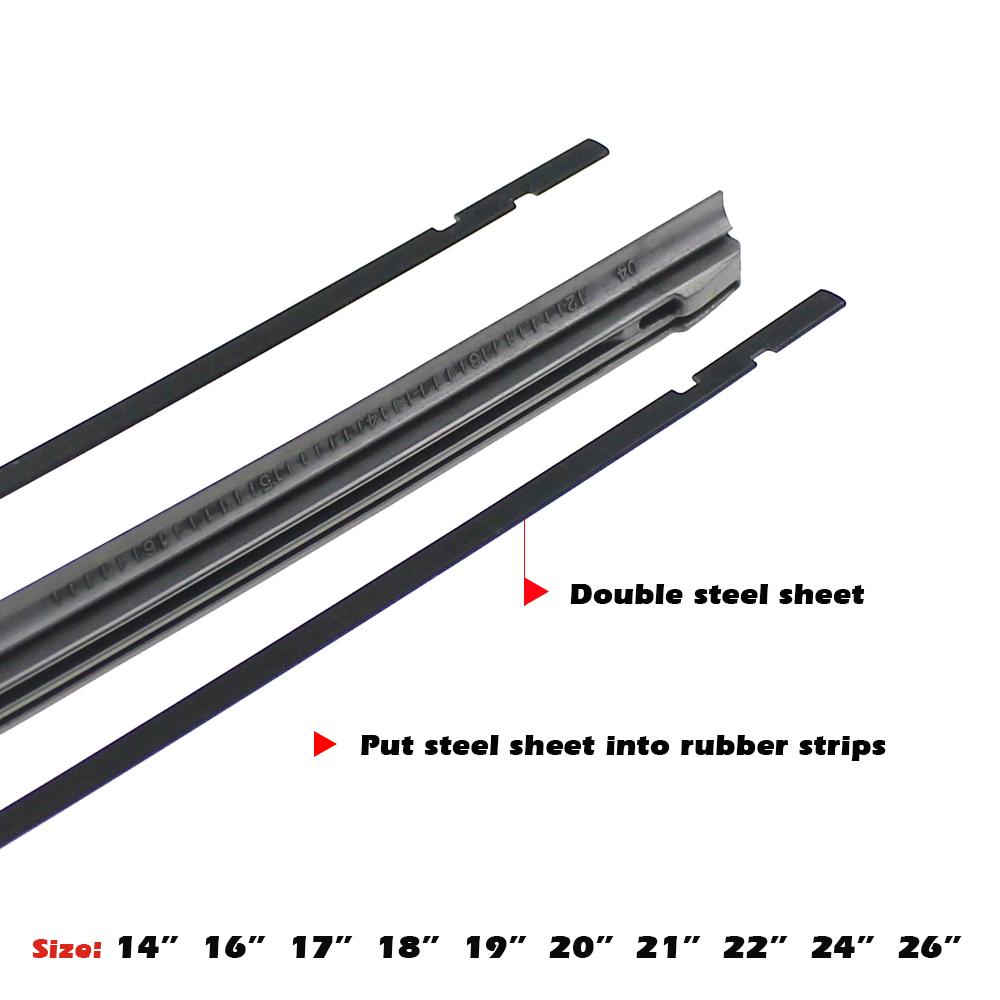 1 Lưỡi Gạt Nước Bằng Cao Su Mềm 8mm 14" 16" 17" 19" 20" 21" 22" 24" 26" 28" Dành Cho Ô Tô HONDA TOYOTA BMW BENZ AUDI VW NISSAN PERODUA PROTON