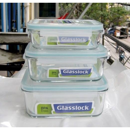 Bộ 3 hộp thủy tinh Glasslock GL1044 (400ml,715ml,1100ml) Hàn Quốc