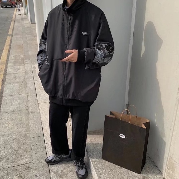 Áo khoác nam form rộng vải dù cao cấp áo bomber thời trang Hàn Quốc dáng Unisex nam nữ bigsize gió 2 lớp phong cách cực chất top Jacket