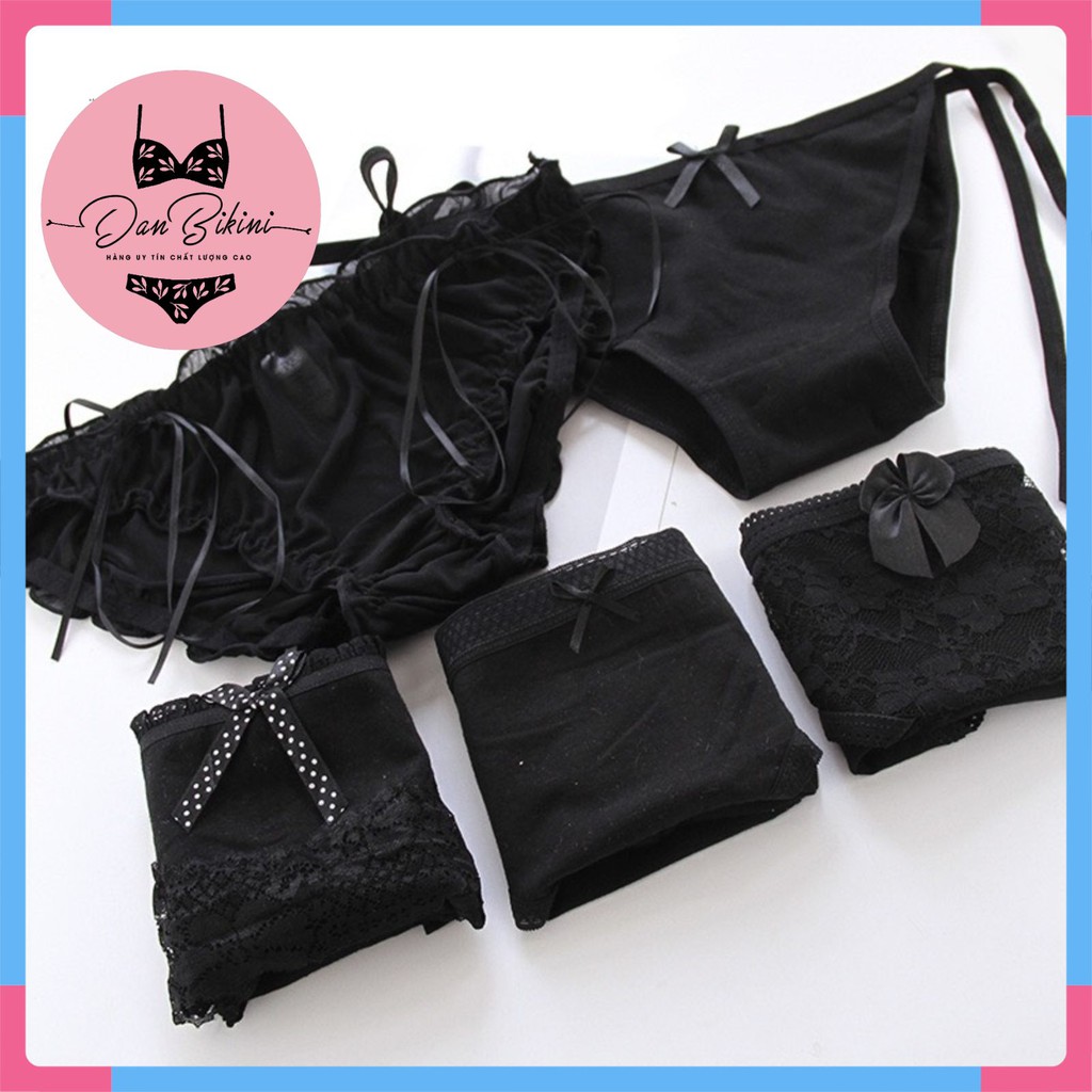 Quần Lót Nữ - Quần Lót Nữ Cotton kháng khuẩn mềm mại tông đen gợi cảm tôn dáng sexy DAN STORE MÃ Comboden5 | BigBuy360 - bigbuy360.vn