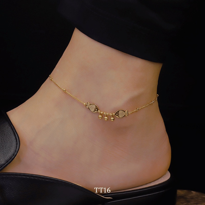 Lắc chân titan hình cá phong cách unisex thời trang Hàn Quốc Annie TT16