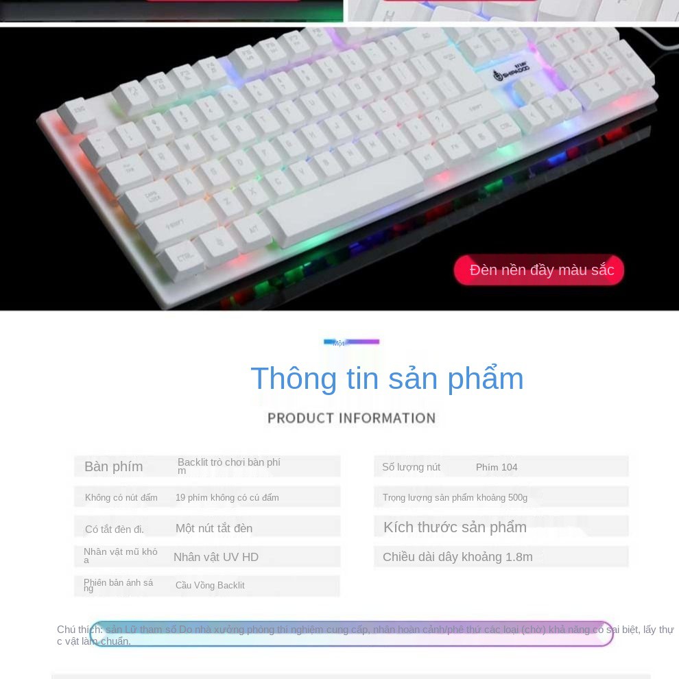 Bộ bàn phím và chuột điều khiển kim loại có dây phát sáng máy tính để ăn trò chơi gà chọi | BigBuy360 - bigbuy360.vn