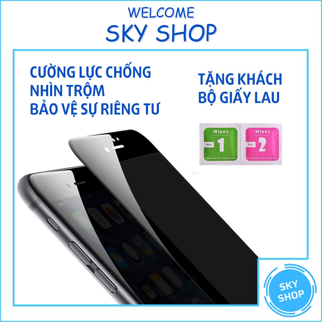 Kính Cường Lực iPhone Full Viền Chống Nhìn Trộm Chống Vân Tay 6/6s/6plus/7/7plus/8/x/xr/xs/11/12/13/14/pro/max/plus