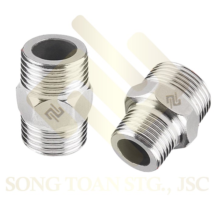 [KÉP INOX BÓNG] Kép hai đầu ren ngoài INOX BÓNG RẺ Steel pipe fitting hexagon nipple Man thu đều 2 ren