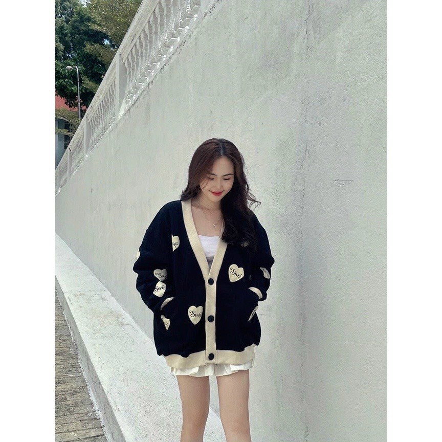 Áo Khoác Cardigan Nữ Trái Tim Trắng gkm fashion 68 Mới TP Phong Cách Nhẹ Nhàng Dành Riêng Cho Phái Đẹp