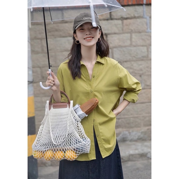 Sơmi xanh cốm chất thô nến