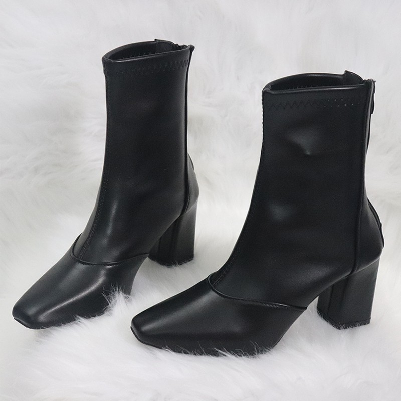 [ Kèm ảnh thật] Boot lửng mũi vuông ÔM CHÂN sành điệu GBN6901