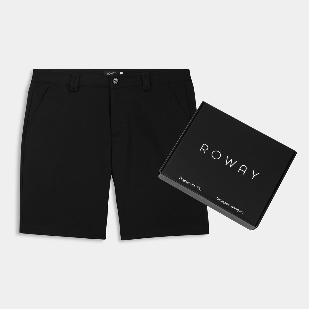 Quần short nam ROWAY Fullbox, vải Umi co giãn nhẹ không nhăn form regular | short