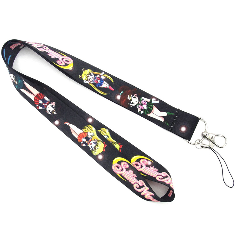 flowersqueen Dây Đeo Thẻ Gắn Móc Khóa Hình Thủy Thủ Mặt Trăng Xinh Xắn