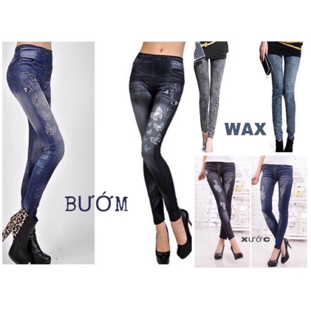 QUẦN LEGGING GIẢ JEAN IN