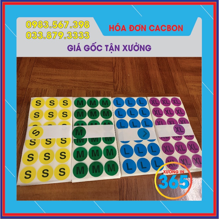 Mua TEM TRÒN DECAL, STICKER NHIỀU MÀU TEM SIZE QUẦN ÁO, GIÀY DÉP S-M-L ...