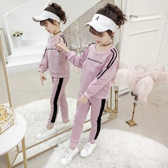 Bộ quần áo thu đông &quot;BABY GIRL&quot; 14-45kg cho bé gái từ 4-14 tuổi. Thiết kế đẹp. Thoải mái. G44